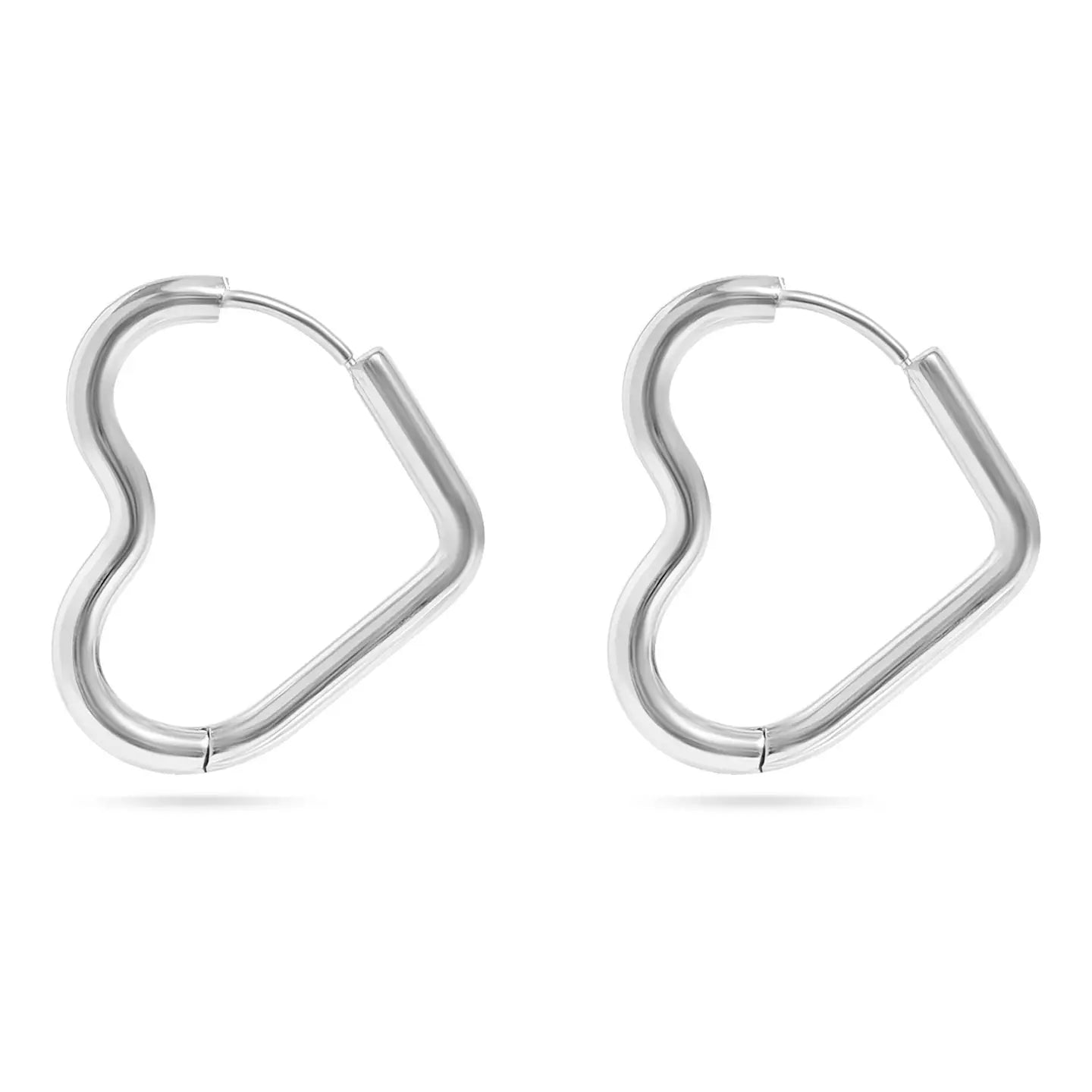 18K Pvd Stainless Steel Heart Hoop Earrings
