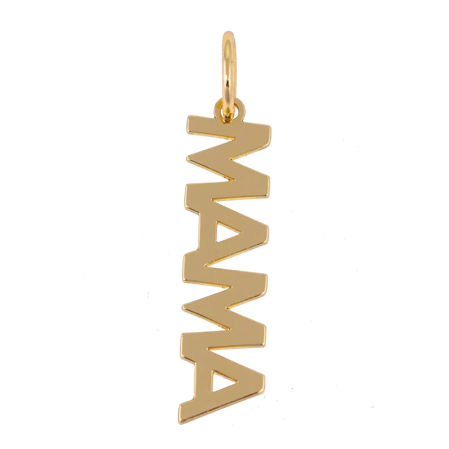 Mama Block Letter Gold Charm