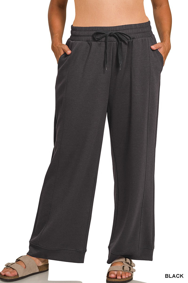 Plus Scuba Black Drawstring Pants