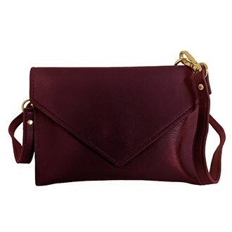 Crossbody Purse - Maroon Vegan Leather