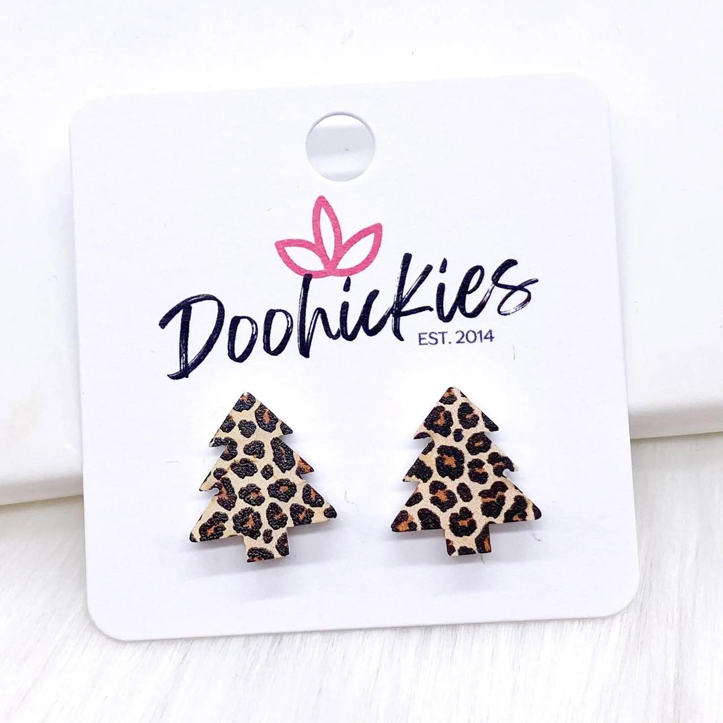 Doohickies Leopard Christmas Tree Stud Earring