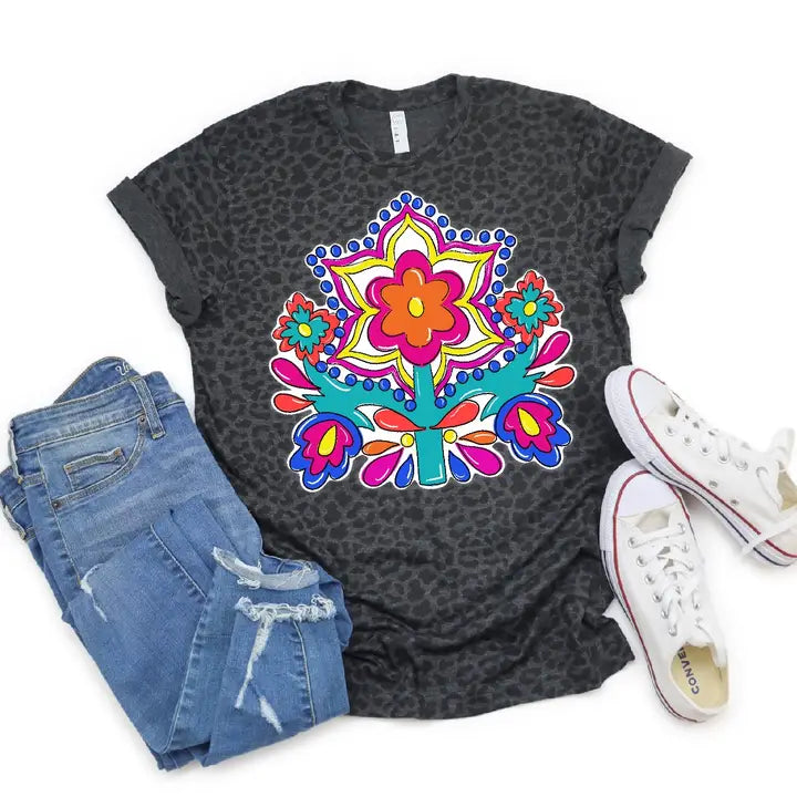Summer Floral Moral Leopard Tee