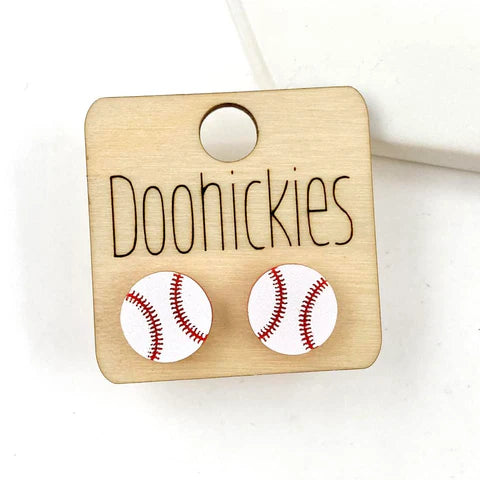 Doohickies Baseball Stud Earrings