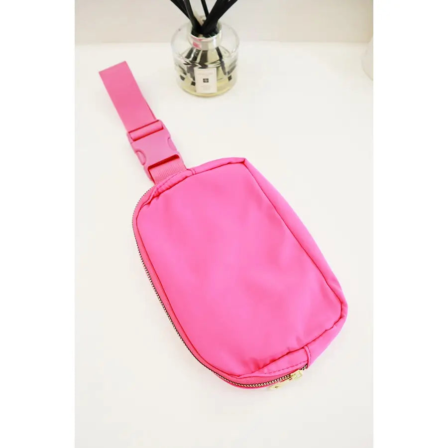 Pink Solid Crossbody Bag