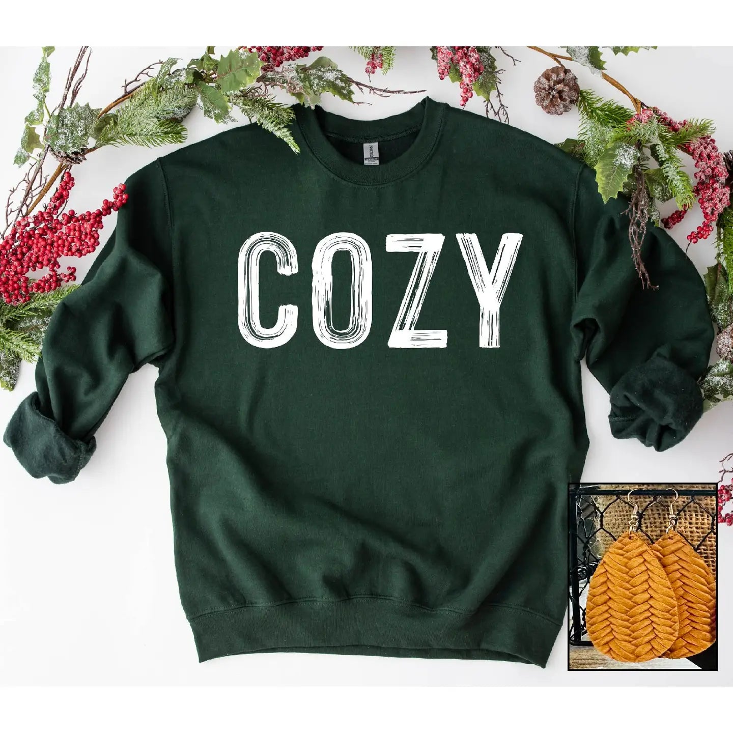 COZY Grunge Green Sweatshirt