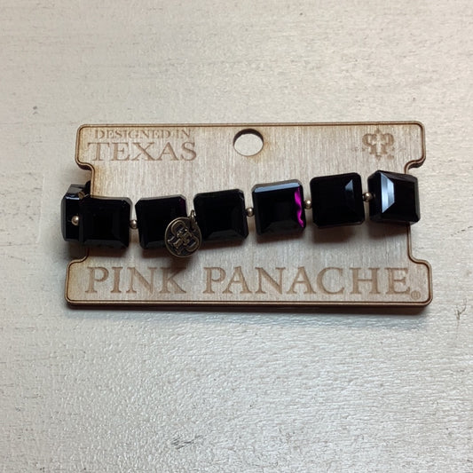 Pink Panache Black Faceted Square Bead Bracelet