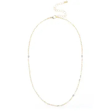 Natalia Micro Paperclip Chain Charm Necklace