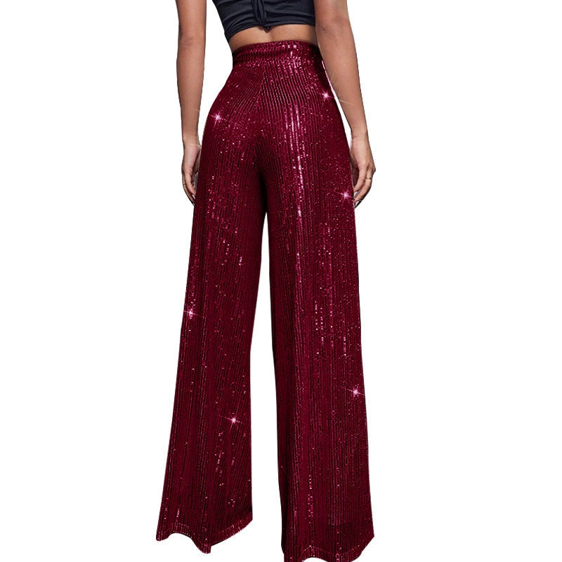 Maroon Glitter Sequin Long Pant