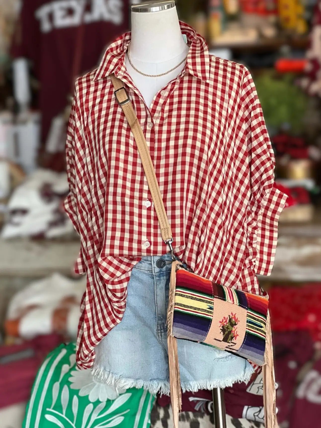 Classic Plaid Check Button Up Blouse