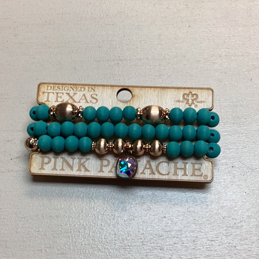 Pink Panache Turquoise and Gold Bracelet
