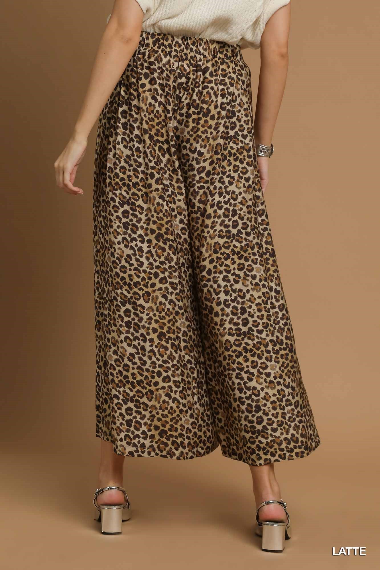 Leopard Print Skirt Pants