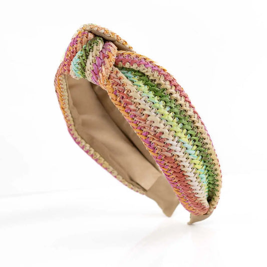 Straw Knotted Headband MultiColor