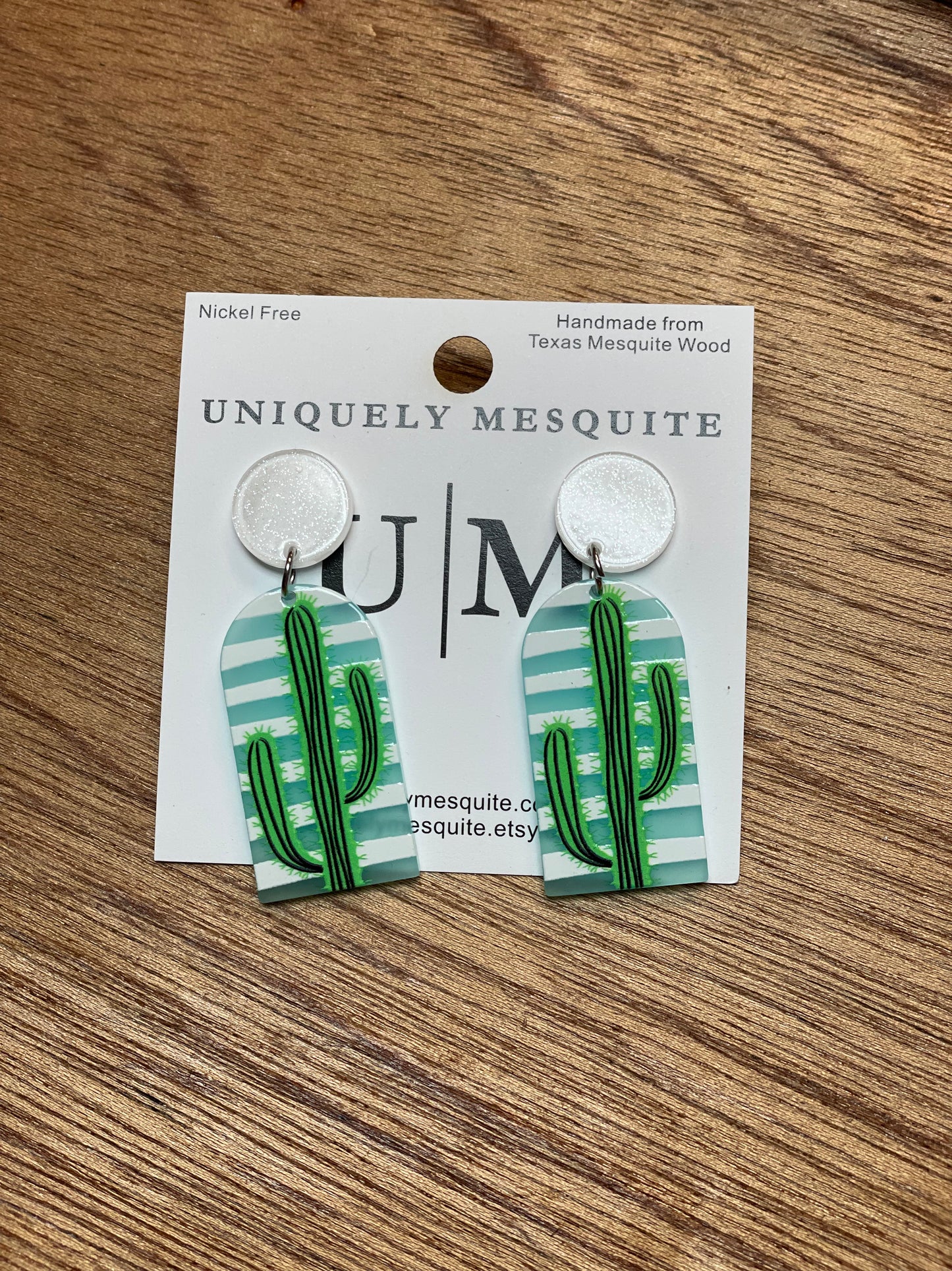 Uniquely Mesquite Cactus Pearl Earrings