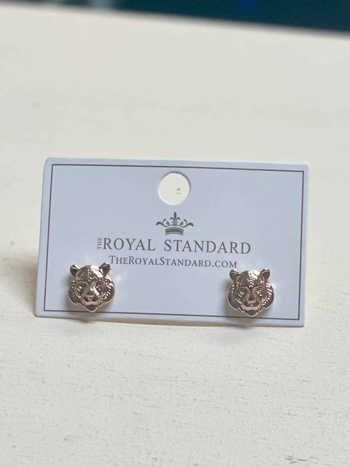 Gold Tiger Stud Earrings
