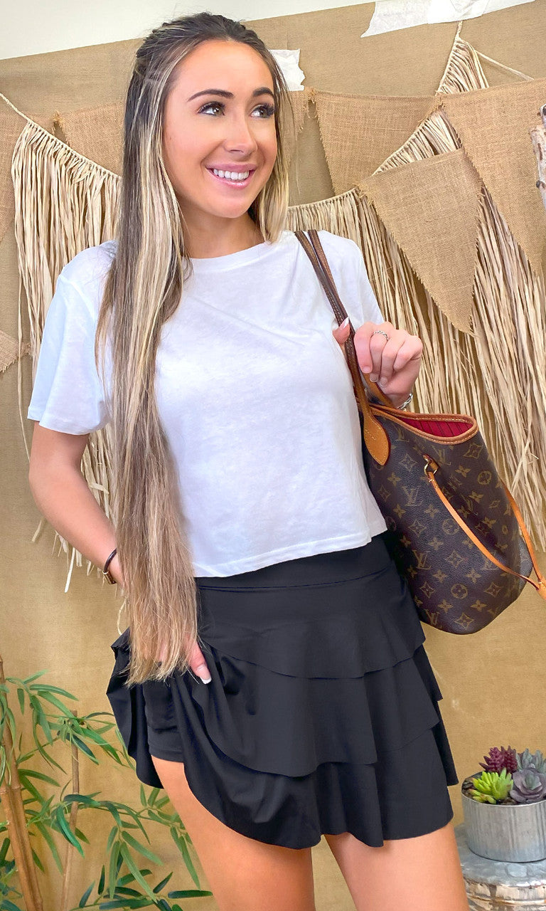 Black Shabby Athletic Skirt