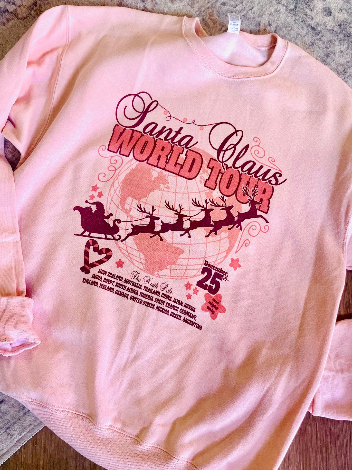 Santa Claus World Tour Pink Sweatshirt