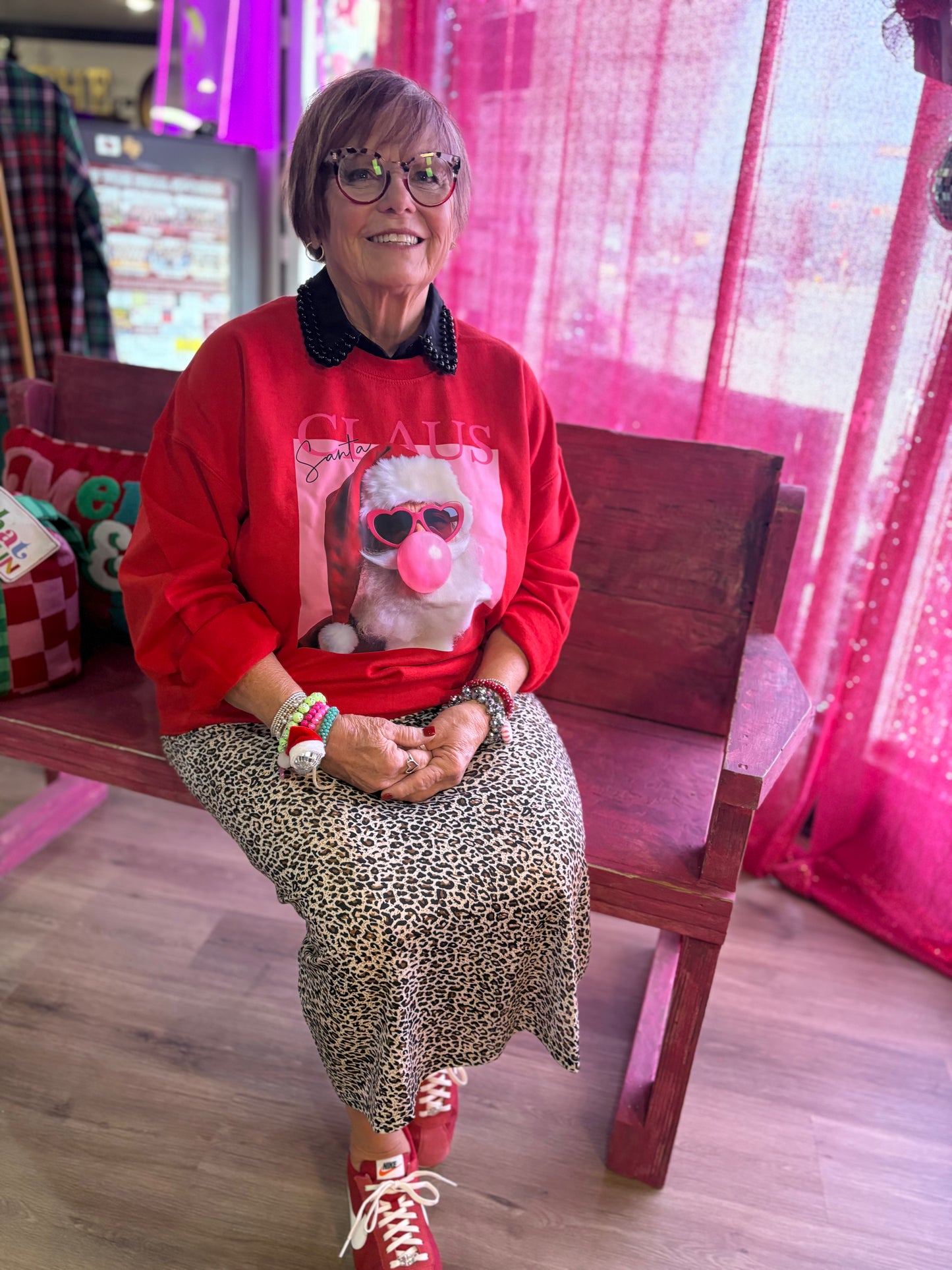 Santa Claus Bubblegum Poster Red Sweatshirt