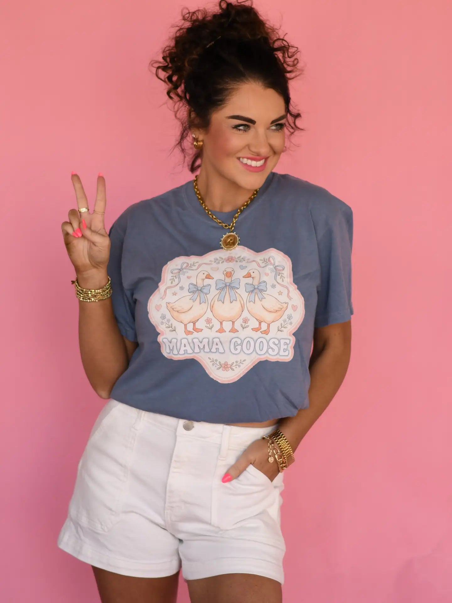Mama Goose Blue Jean Tee
