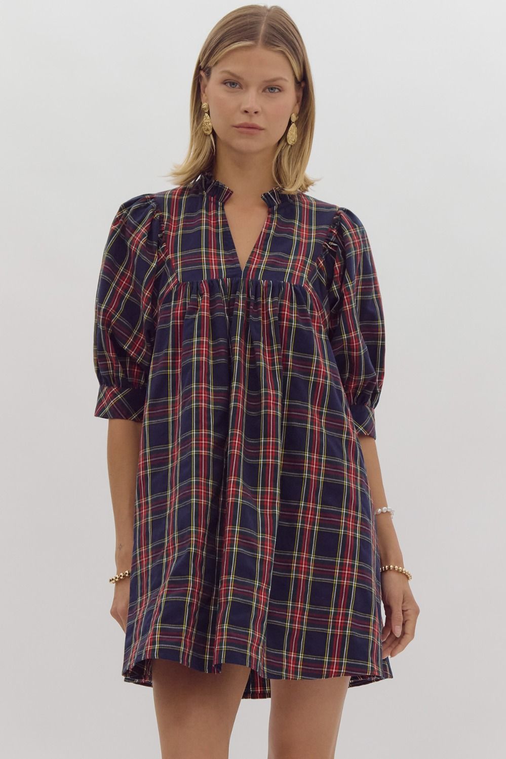 Entro Plaid dress with pockets