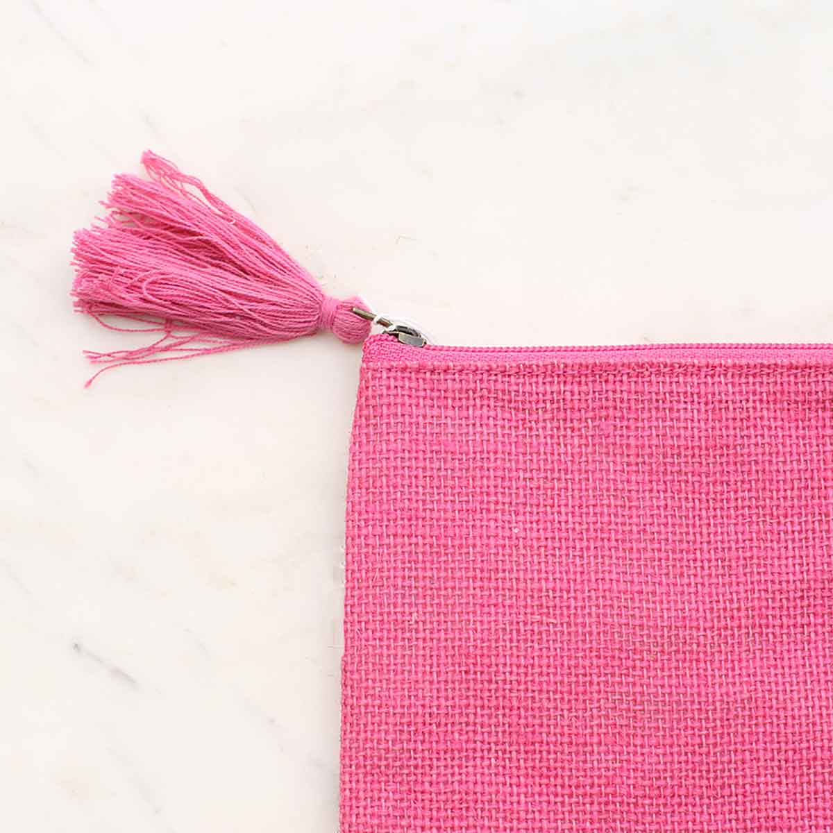 Jute Cosmetic Bag   Hot Pink   10x6: Hot Pink