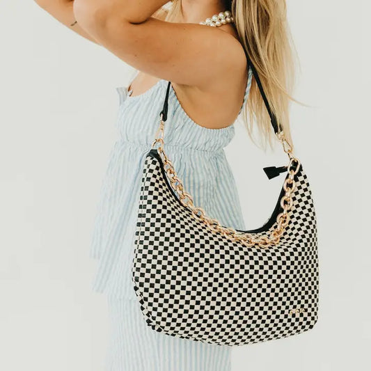 Woven Checkered Bag