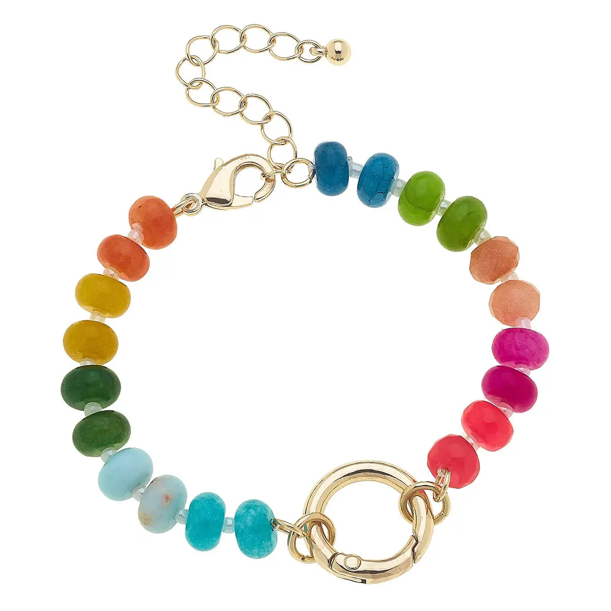 Lucy Gemstone Multi Rainbow Charm Bracelet Base