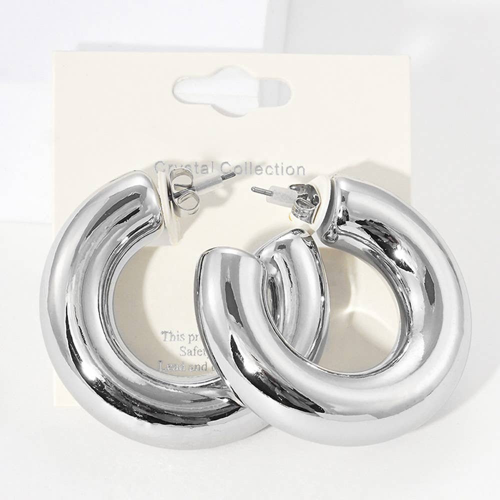Modern Minimalist Thick Open Hoop Earrings