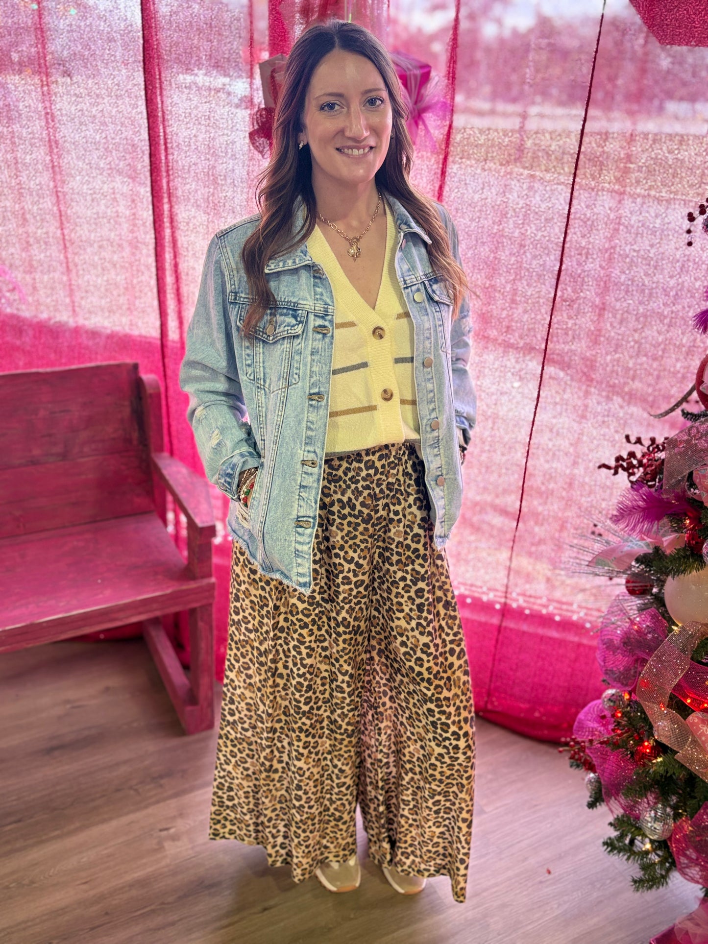 Striped Button Soft Fall V Neck Vest