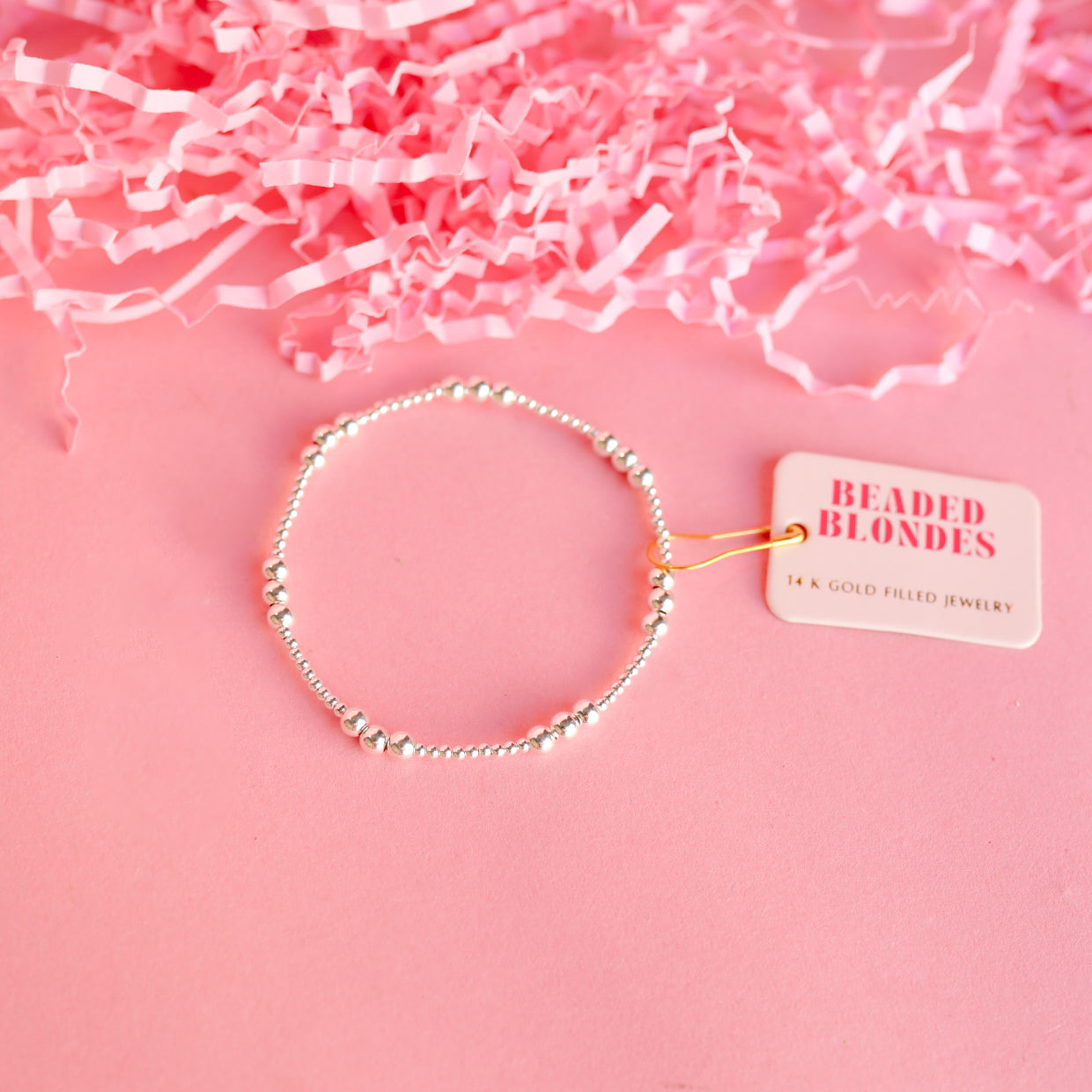 Beaded Blondes ILY Silver Bracelet