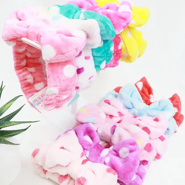 Polka Dot Print Shower Headwrap