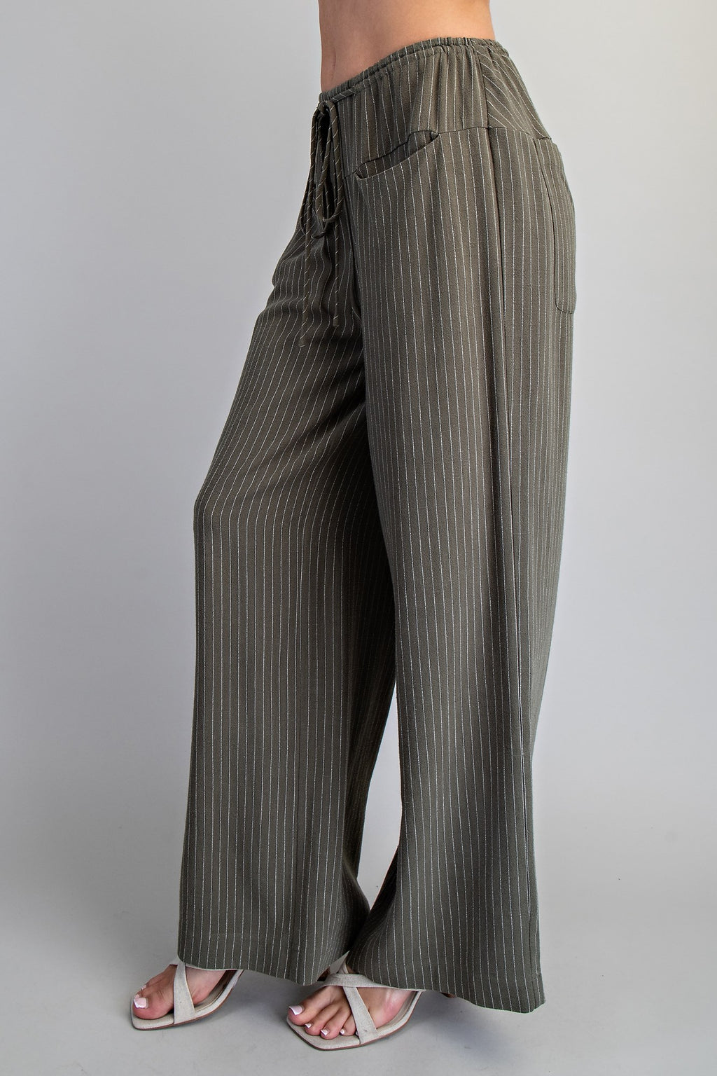 Striped Tie Front Pant