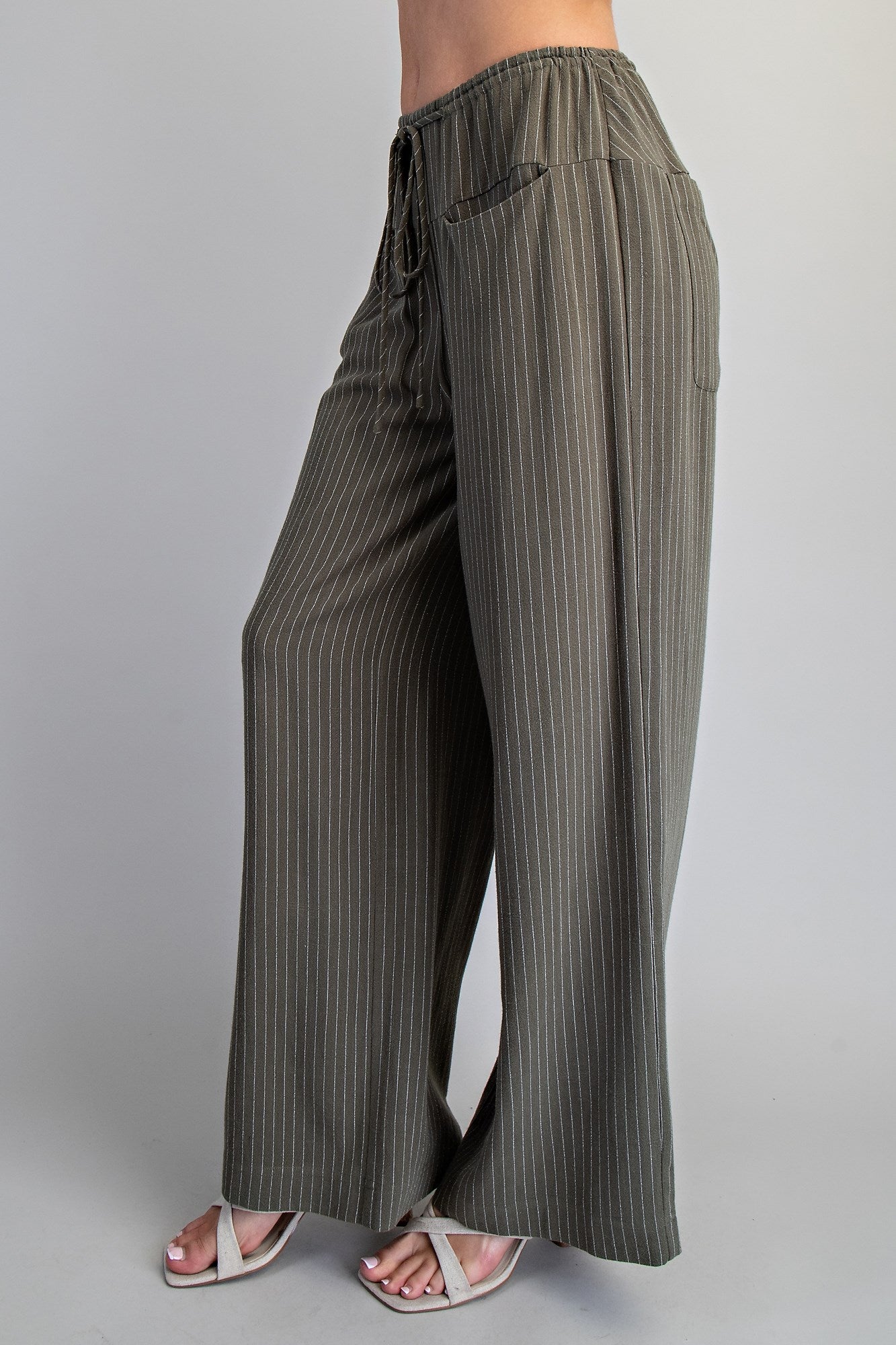 Striped Tie Front Pant