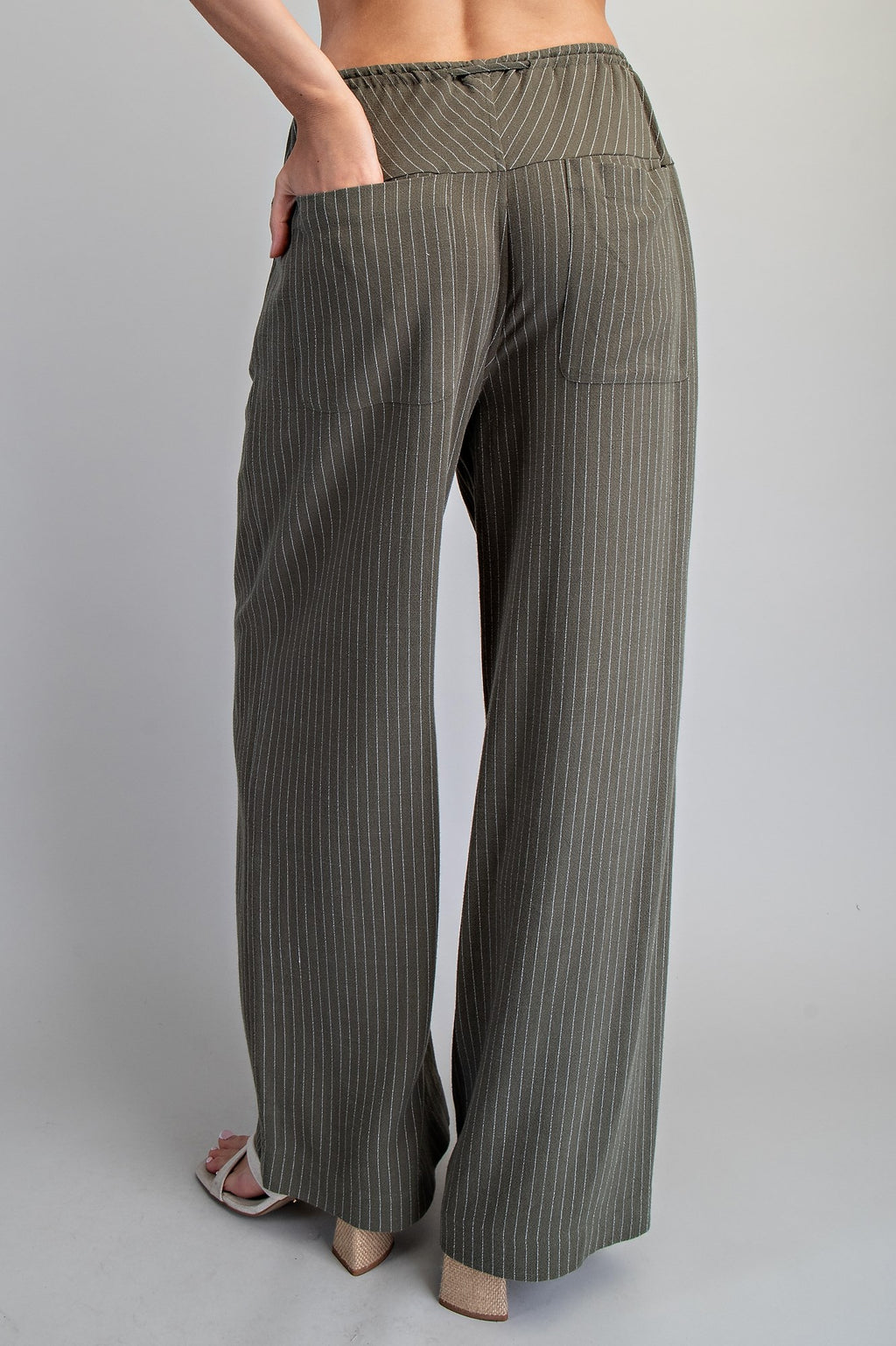 Striped Tie Front Pant