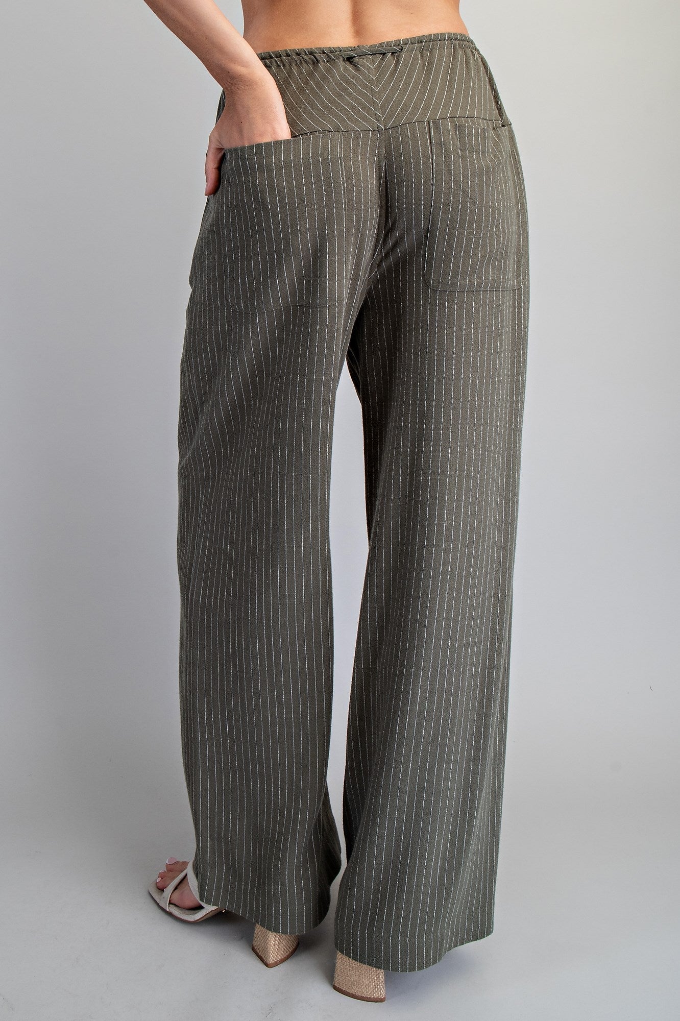 Striped Tie Front Pant