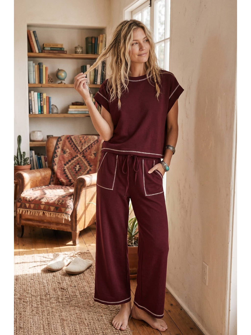 Scuba Contrast Stitch Lounge Set