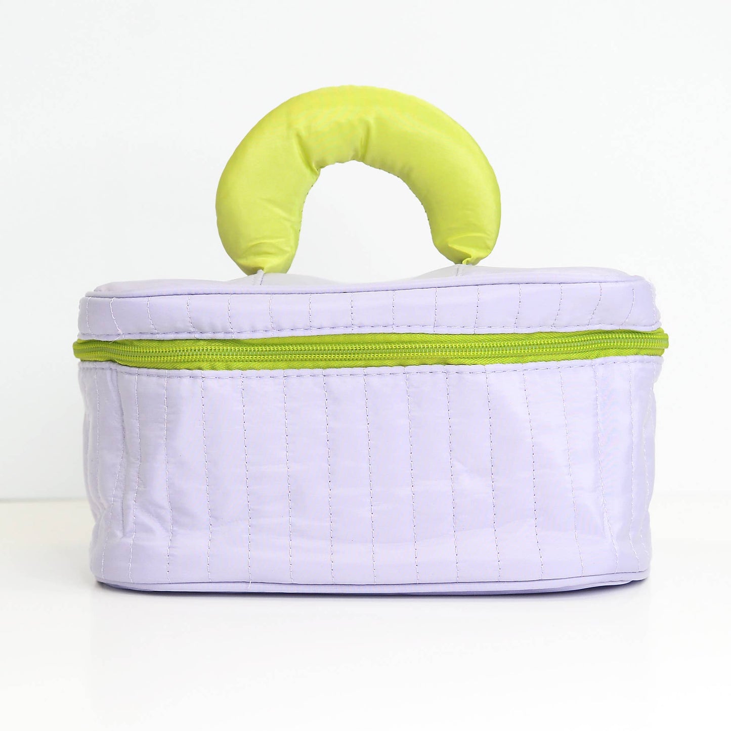 Puffy Quilted Cosmetic Bag with Handle, Puff Makeup Bag