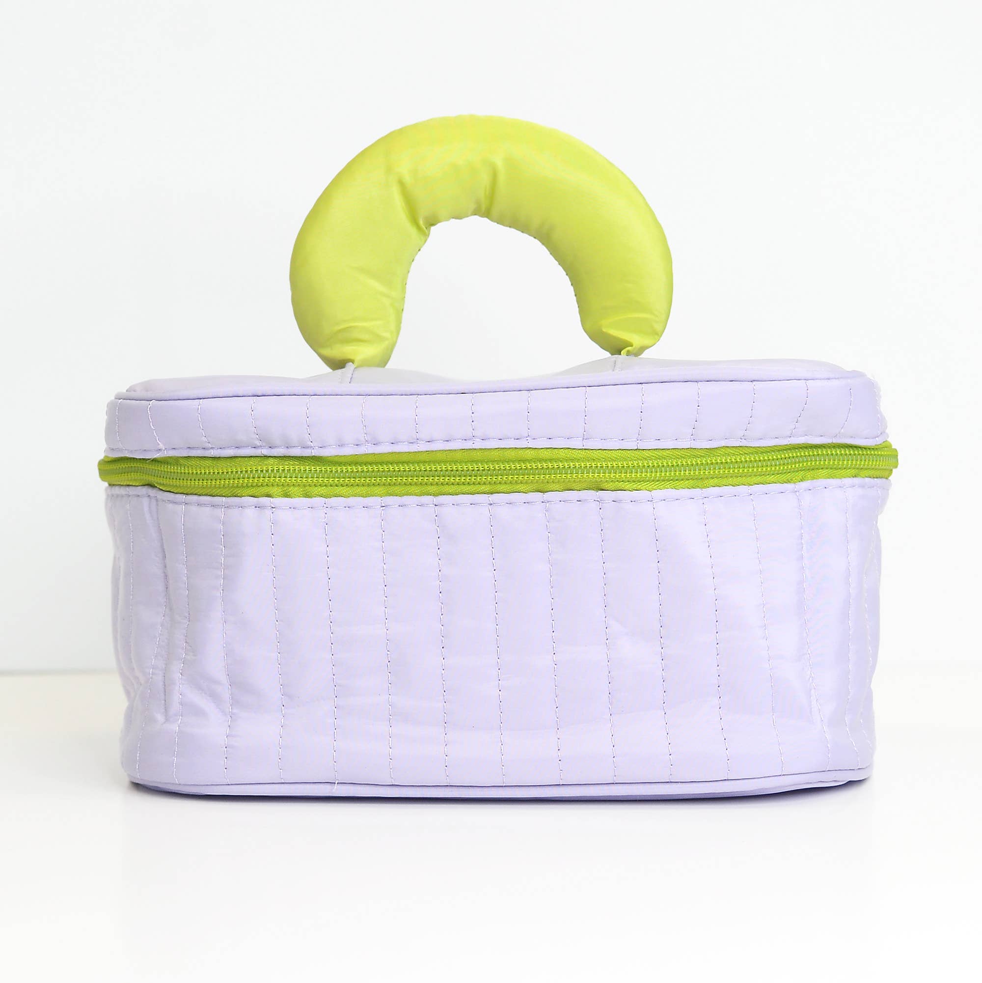 Puffy Quilted Cosmetic Bag with Handle, Puff Makeup Bag