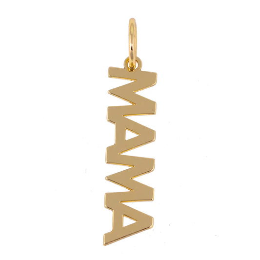 Mama Block Letter Gold Charm
