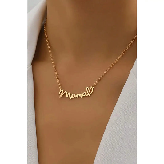 Mama Heart Pendant Gold Chain Necklace