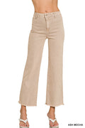 Acid Wash Frayed Cut Off Wide Pants