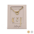 Gold Stainless Steel Cowboy Charm Holder Necklace Gift Set