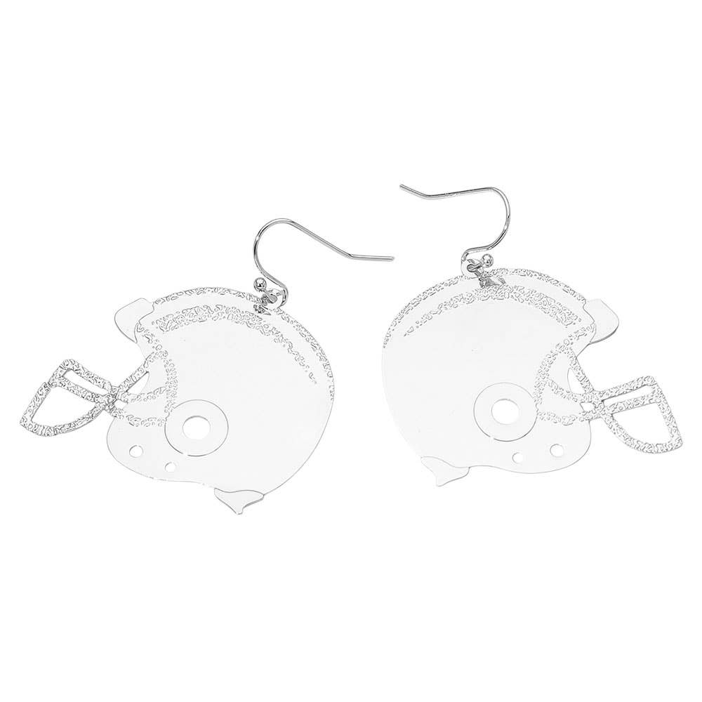 Metal Cutout Football Helmet Dangle Earrings