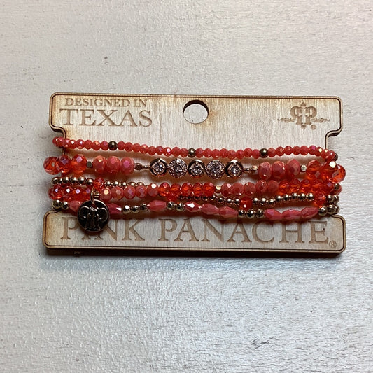 Pink Panache Coral and Gold Bead Braclet