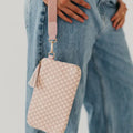 Pink Checkered Wristlet