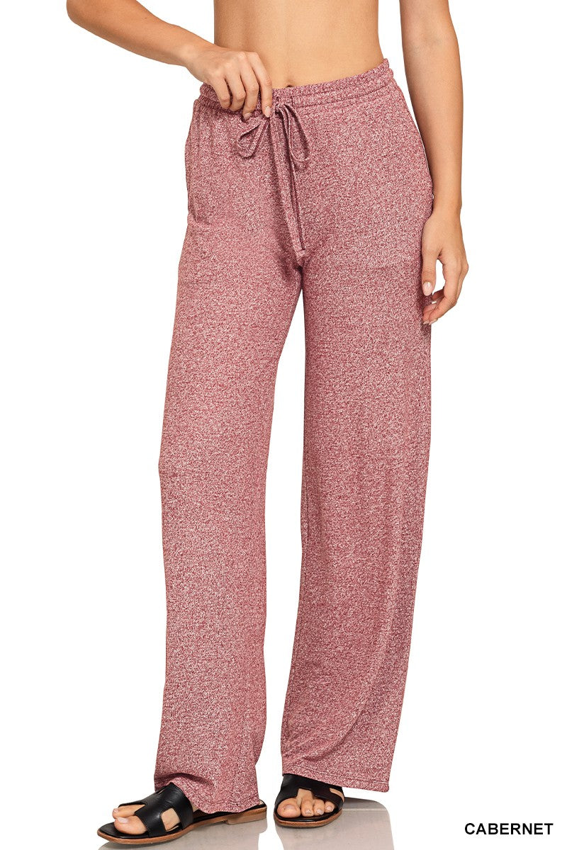 Soft Melange Hacci Wide Pants