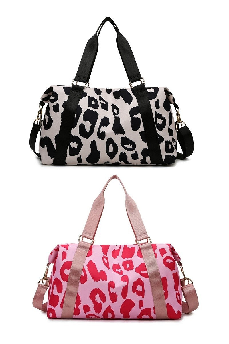 Leopard Print Weekender Duffle Bag