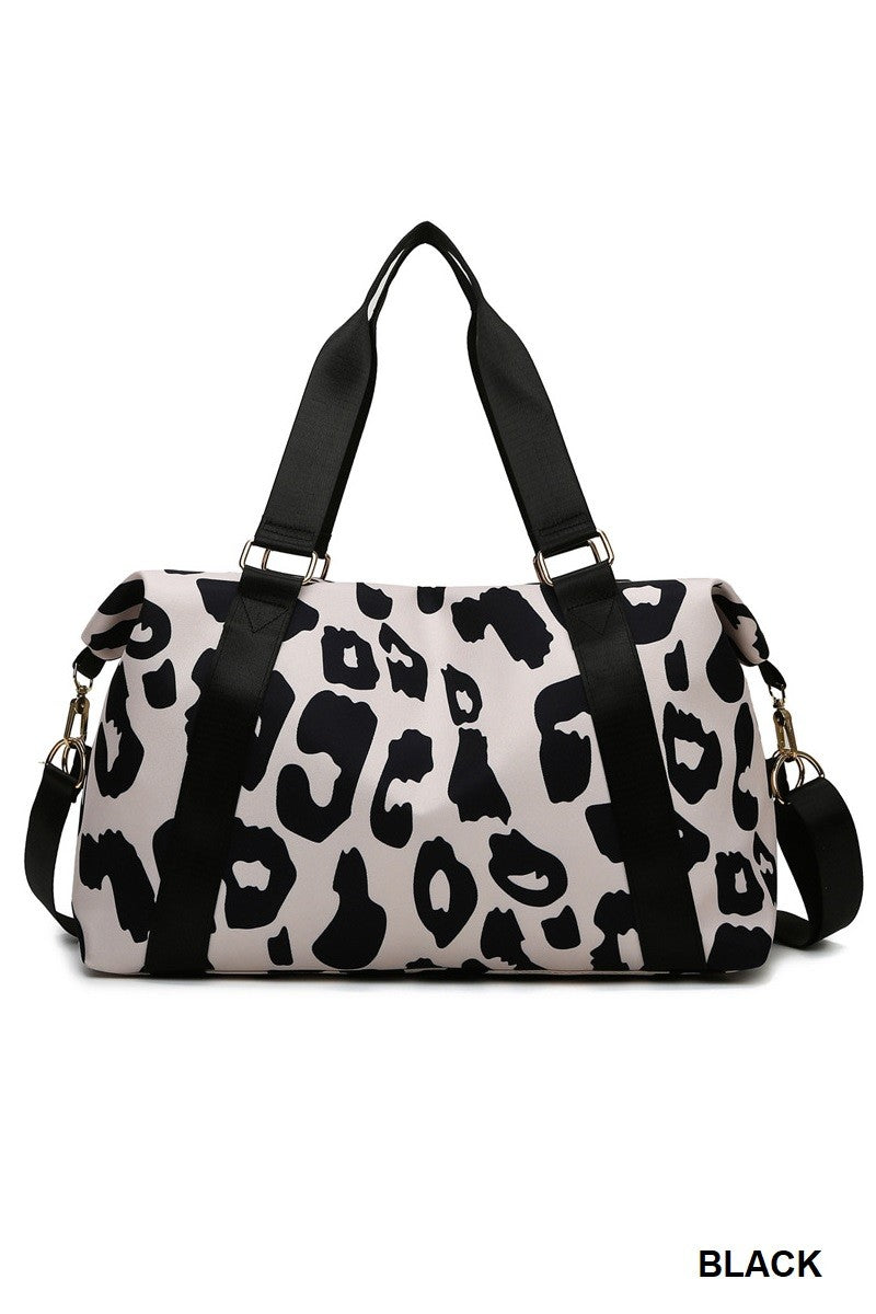 Leopard Print Weekender Duffle Bag