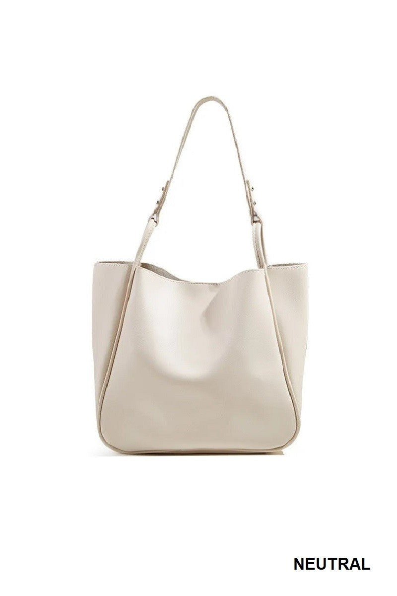 Vegan Leather Shoulder Pouch Bag