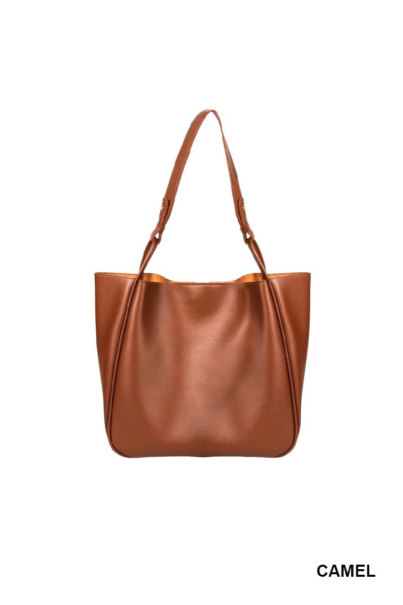 Vegan Leather Shoulder Pouch Bag
