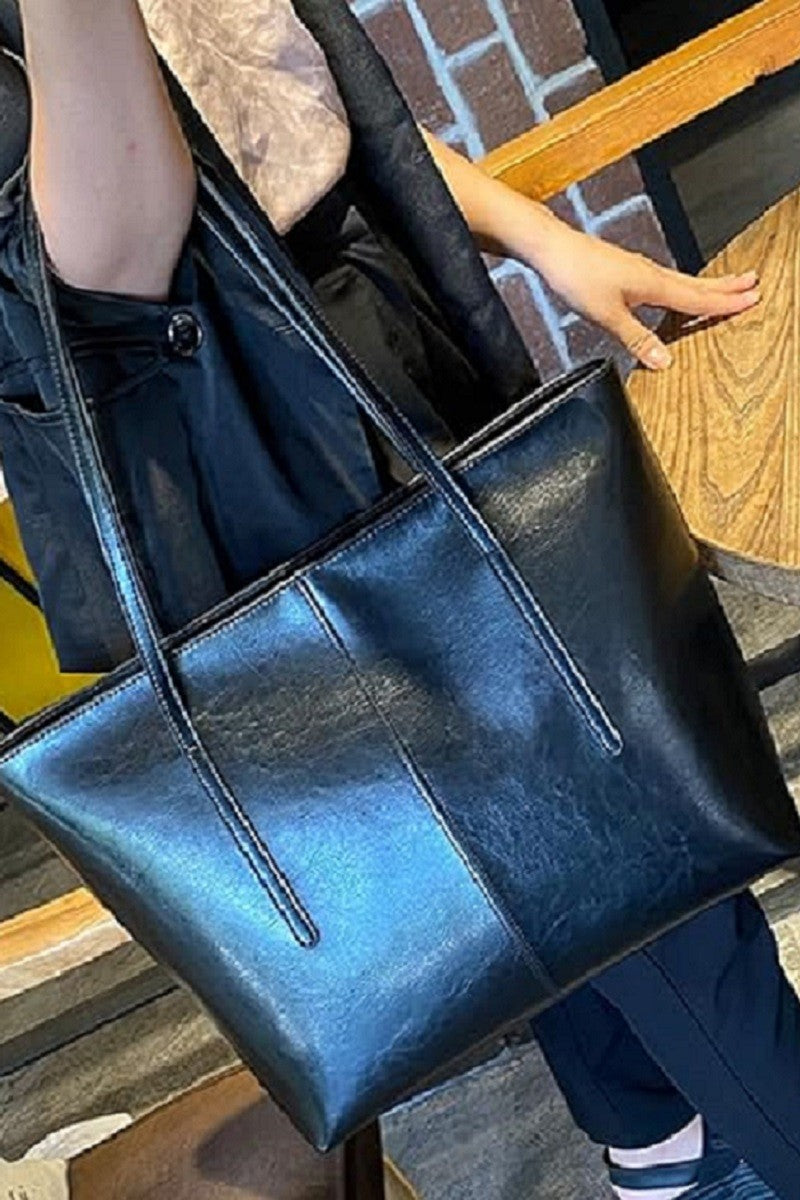 Vegan Leather Large Capacity Tote Bag